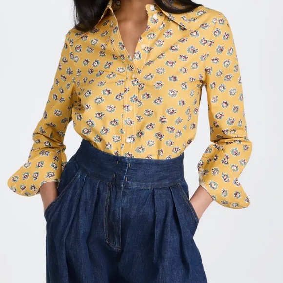 Tory Burch Garden Rose Poplin Shirt - Picture 1 of 16
